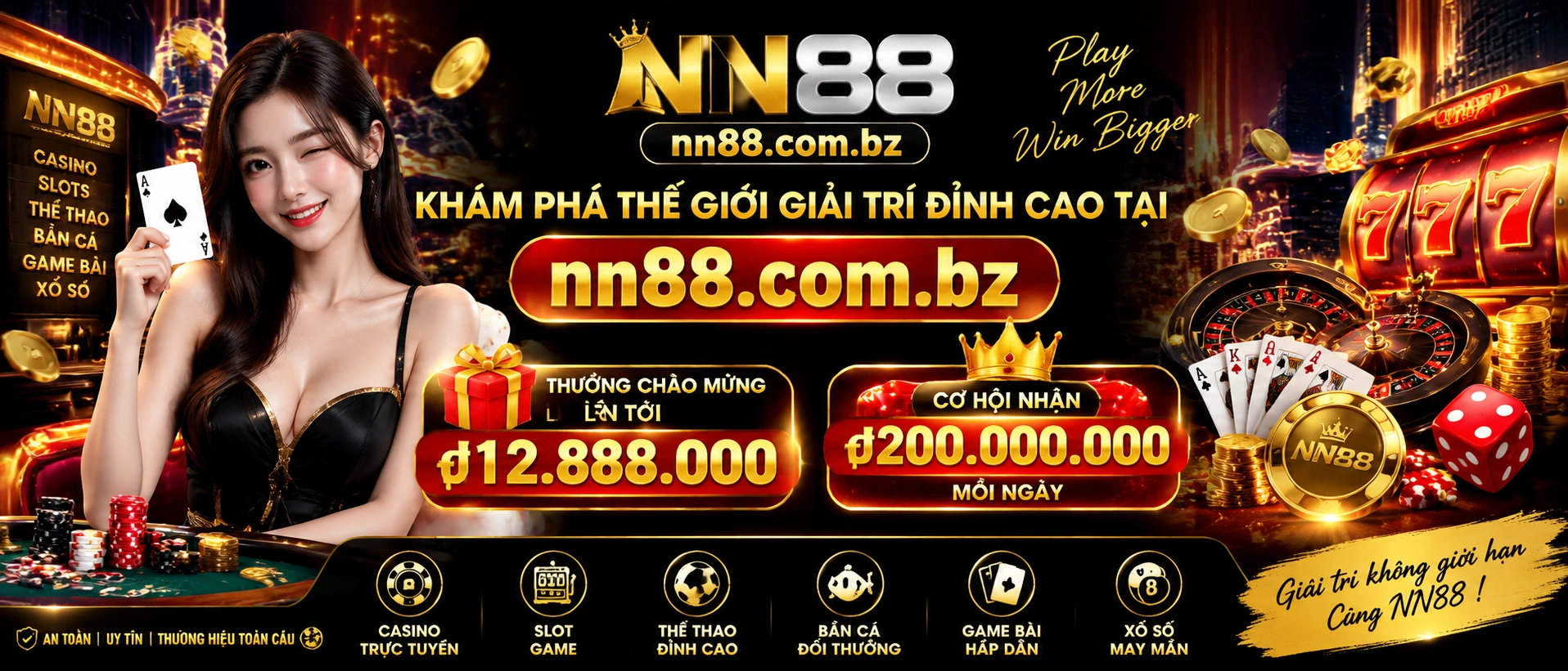 Khu casino và sảnh trò chơi trên nn88.com.bz